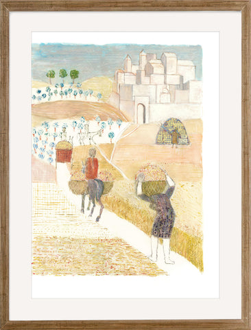 Ruth gleans in Boaz's fields -3