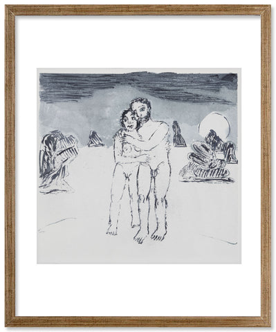 Lovers, emerging from the desert - Preliminary drawing